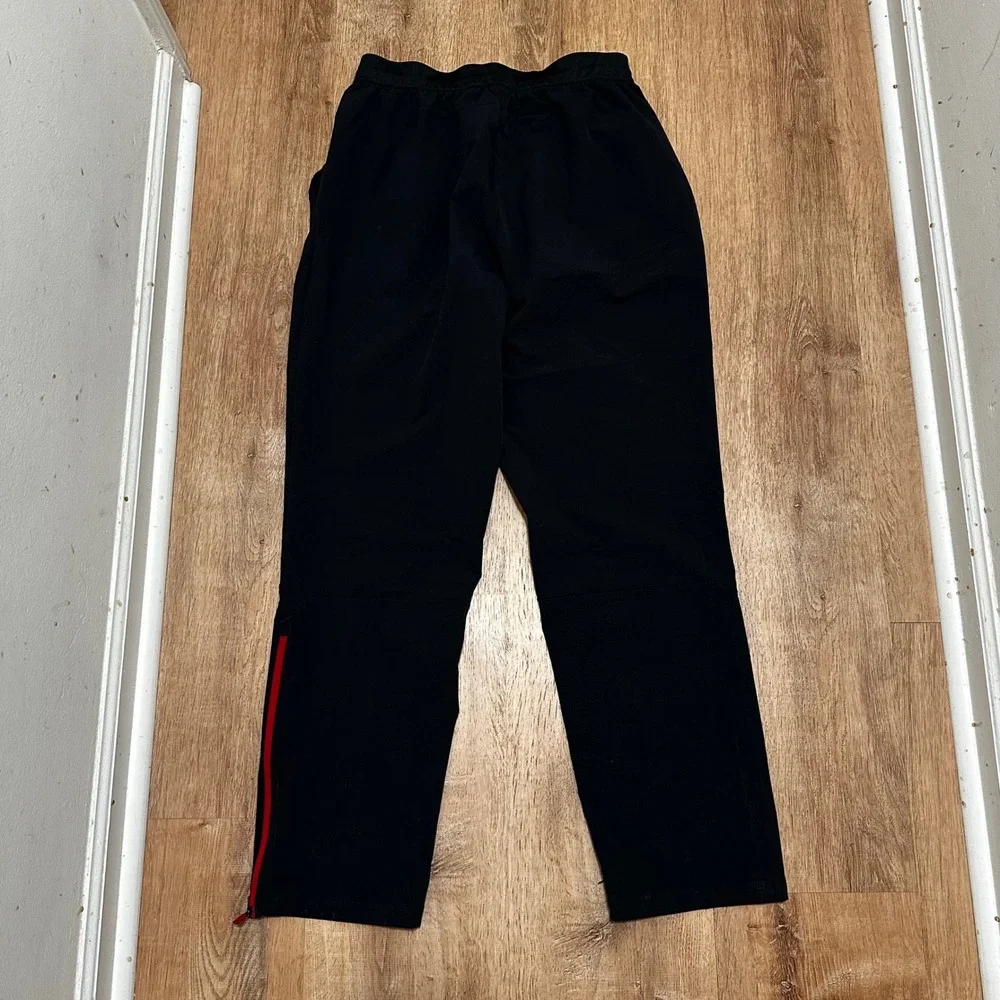 Adidas x NC State | Men's Wolfpack Black Red Zipper Pockets Track Pants, Size L